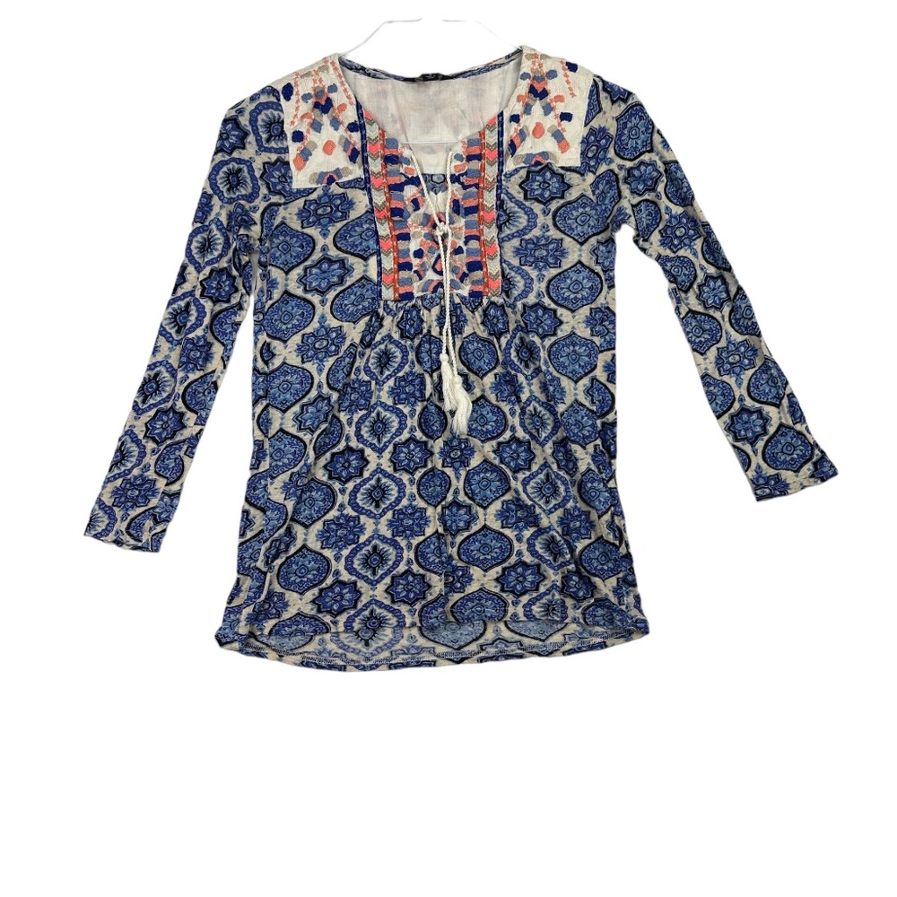 Lucky Brand‎ Blue Printed Blouse Size S